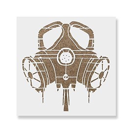 Gas Mask Stencil - Reusable Stencils for Painting - Create DIY Gas Mask Home Decor