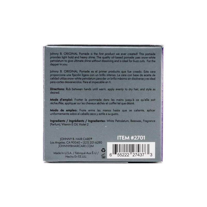 Johnny B Original Pomade 3 Ounces
