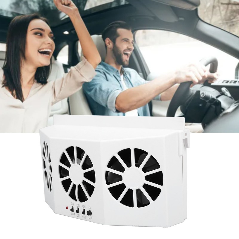 Car Exhaust Fan Solar Powered 3 Fans Ventilation Cooling Odor