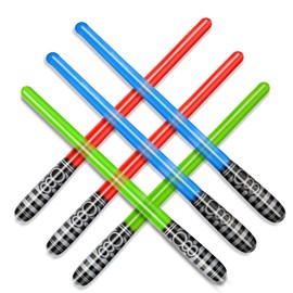 Novelty Place Inflatable Light Saber Sword Toys Set for Kids Party Favors, 30 Inches (Pack of 6)