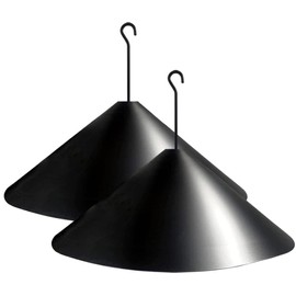 Fandature 19 Inch PP Squirrel Proof Baffle for Protecting Outside Pole Bird Feeders and Bird Houses, Hang Mount Raccoon and Squirrel Guard Stopper for Shepherd Hooks - Black, 2 Pack