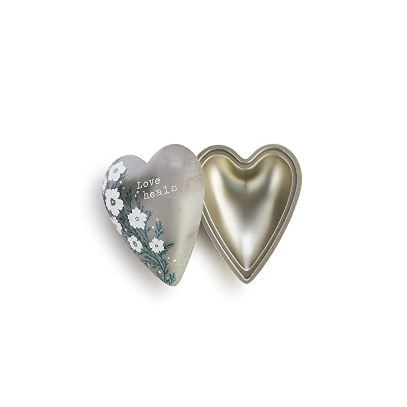 DEMDACO Love Heals Gray Floral 3.5 Inch Resin Stone Art