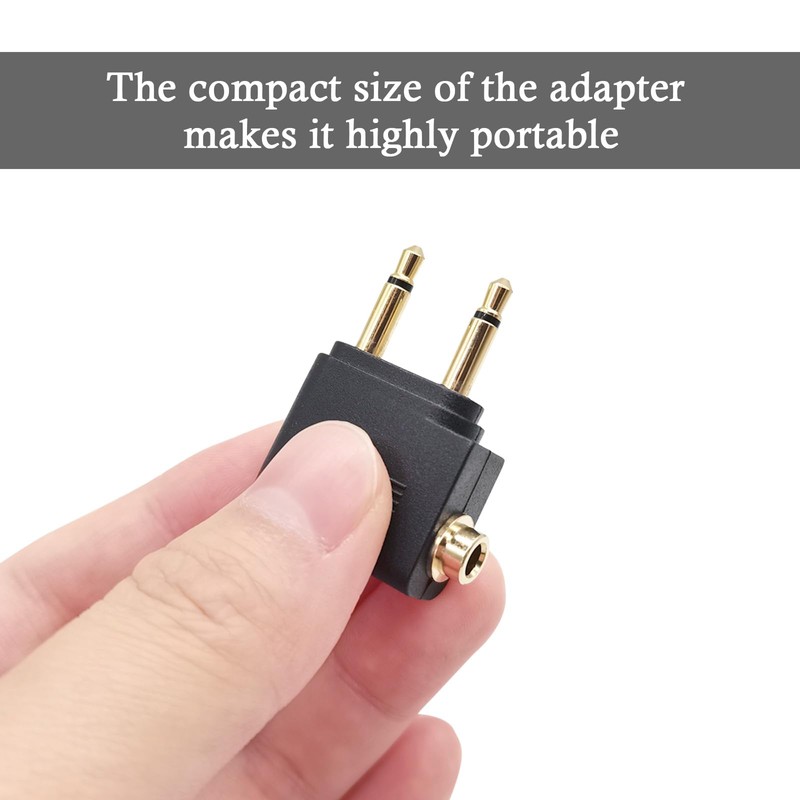 DWPVT 2pcs Airplane Airline Flight Adapters for Headphones, Flight Audio