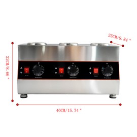 Commercial Electric Sauce Warmer Electric Cheese Sauce Warmer Hot Fudge Warmer Dispenser Cheese Dispenser Warmer with 3 Pump (3 Pump Head)