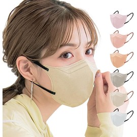 [KANEYAMA] 5Dマスク【カケン試験済】【肌へのカサつき対策】 CICIBELLAマスク（10枚×2パック） バイカラーマスク 立体マスク 不織布マスク 血色マスク カラー くちばし 使い捨て 小顔 耳が痛くならない カラーマスク小顔マスク ＼冷感マスク追加／ (ミルクティーベージュ)