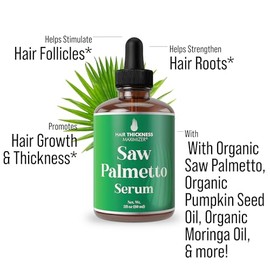 Hair Thickness Maximizer Serum De Palmetto Sierra Para El Crecimiento Y Espesamiento Del Cabello - Con Aceites De Romero, Menta, Semillas De Calabaza. Tratamiento Vegano Hidratante Y Fortalecedor