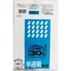U44T Great Value! Garbage Bags, Translucent 1.7 gal (45 L) 30 Sheets