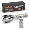 HORUSDY 1/4-Inch Stubby Ratchet Wrench Set, Chrome Alloy 90-Tooth Reversible