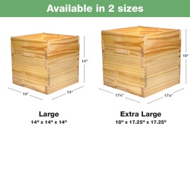 Extra Large Decorative Wooden Planter w/ Universal Pole Support for String Light Poles,Umbrellas,Bird Feeders. Solid Wood Outdoor Garden Box for Plants(Does not include Pole), 17"x17"x18", Natural