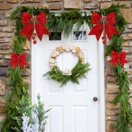 Pack of 4 Christmas Bow, Red Glitter Sequin Bow, Large Christmas Tree Bow, Christmas Bow for Sequin Bows, Christmas Decoration Bows for Home, Christmas Tree Party Gift