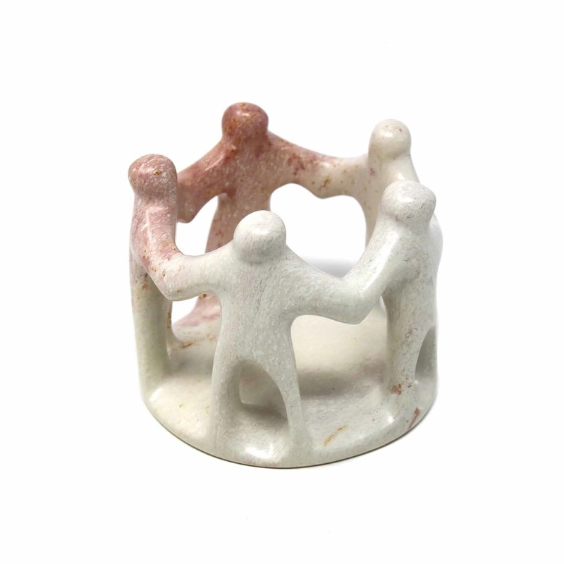 Global Crafts Natural Soapstone Circle of Friends