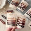 [WENJESO] 4 Pcs Carded Matte Painted Geometric Design Side/Bangs/Birth Hair