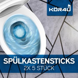 kör4u Cistern Sticks, 2 Packs of 5 Eco-Friendly Cistern Sticks for Radiant Freshness, Blue Cleaning Tabs Water Box Sticks, for Duofresh
