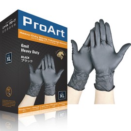 [THE BEST IN PERSONAL SECURITY PRO ART EST 1979] Nitrile Gloves, Black, 100 Pieces, Disposable Gloves, S, M, L, XL, Food Sanitation Act Compliant, Premium Pure Nitrile Gloves, Powder Free, For Both