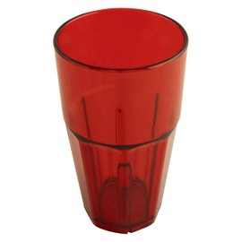 GET 9916-1-R BPA-Free Faceted Plastic Tumbler, 16 Ounce, Red (Set of 12)