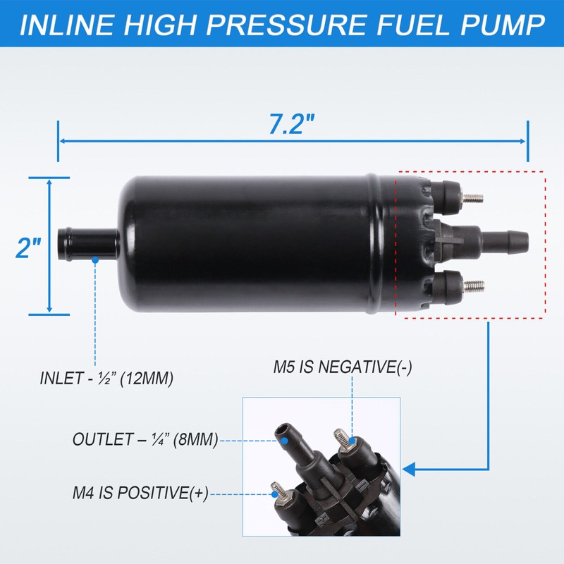 JDMSPEED Inline High Pressure Fuel Pump Universal Replacement 0580464070