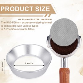 51mm 12 Magnetic Dosing Funnel Set, Espresso Dosing Funnel Puck Screen Kit Aluminum Magnetic Portafilter Funnel with 2 Mesh Filter Coffee Dosing Ring Accessories for Kitchen Coffee Shop