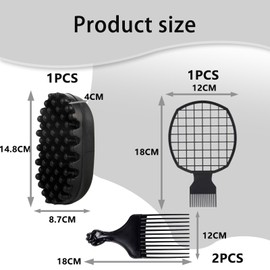 4 PCS Hair Sponge for Curls, Afro Sponge Curl Brush for Men, Twist Detangle Dreadlocks Natural Afro Hair Styling Tool Coily Textured