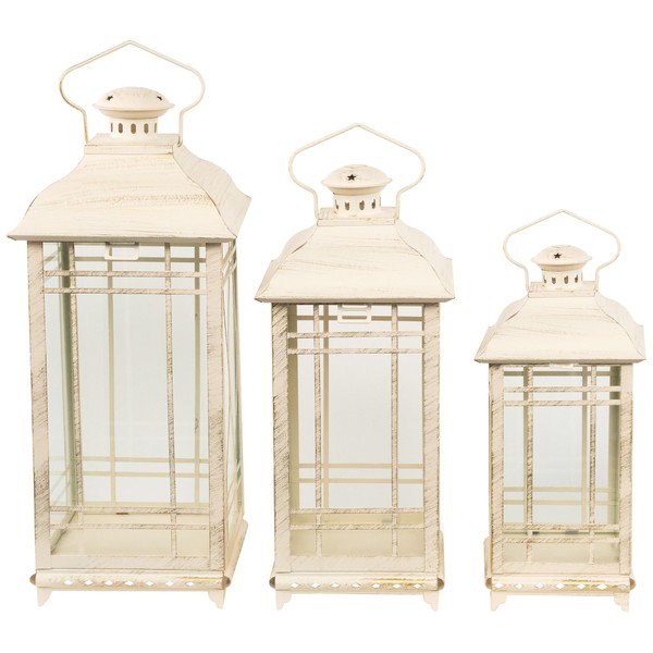 Northlight Weathered Mission Style Metal Candle Lanterns - 19.5" -
