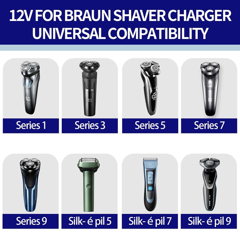 12V Charger for Braun Shavers Charger Cable Series and Trimmers
