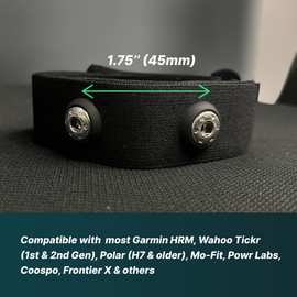 Frontier X Replacement Heart Rate Chest Strap, Compatible with Frontier X2 Wahoo Tickr Polar Garmin HRM Coospo - Heart Rate Monitor Strap Replacement (Black, Small)