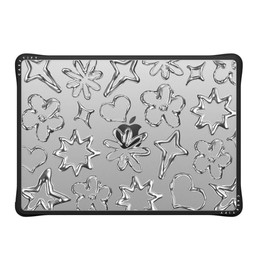 CASETiFY Impact MacBook Pro 14" (M1-M5) Case [Cushioned Impact Corners/Scratch-Resistant/Anti-Slip Grip] - Chrome Doodles - Clear Black