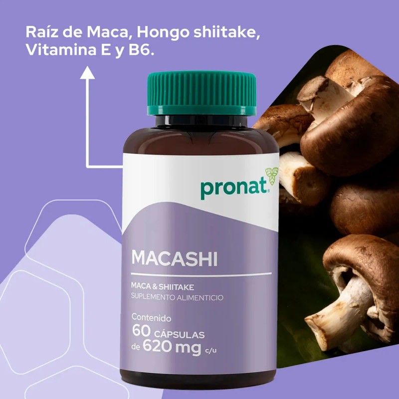 Macashi Maca Shiitake (60 Caps) Pronat Natural
