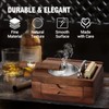 Tesonway Cigar Ashtray, Wooden Cigar Ashtrays with Cigar Cutter, Phone