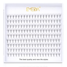 EMEDA Prefabricated Volume Fan 6D Eyelash Extension 9 Lines D Curl Lashes Volume Eyelashes 0.07 mm 9 mm 9 mm - 14 mm Mix Length Prefabricated Volume Lash Extensions 6D Cluster Eyelashes (6D 10 mm)