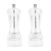 2Pcs Acrylic Manual Grinder Transparent Pepper Salt Mill Spice Jar