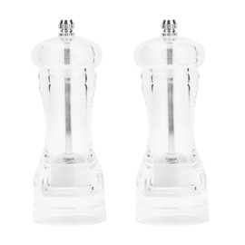 2Pcs Acrylic Manual Grinder Transparent Pepper Salt Mill Spice Jar Grinder Kitchen Grinding Tool6in