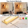 Aoceley 10000mAh Rechargeable Led Wall Sconce with Remote,3000K-6000K Stepless Dimmable