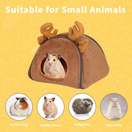 Encooldesty Cute Deer Style Guinea Pig Hideout,Guinea Pig Bed,Small Animal Cage&House for Golden Bears,Hedgehog and Hamsters,8.6 in x 9.4 in