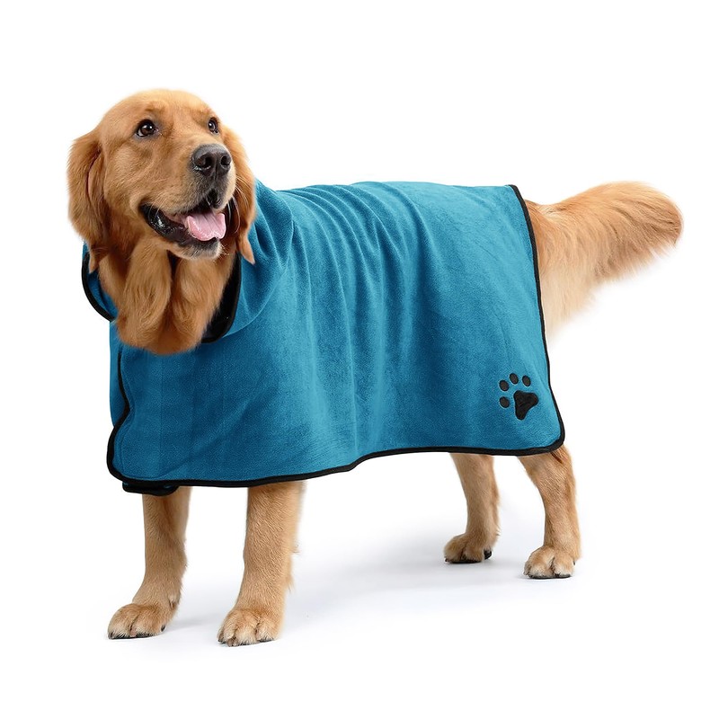 NACOCO Dog Bathrobe Towel Microfiber Pet Drying Robes Moisture Absorbing