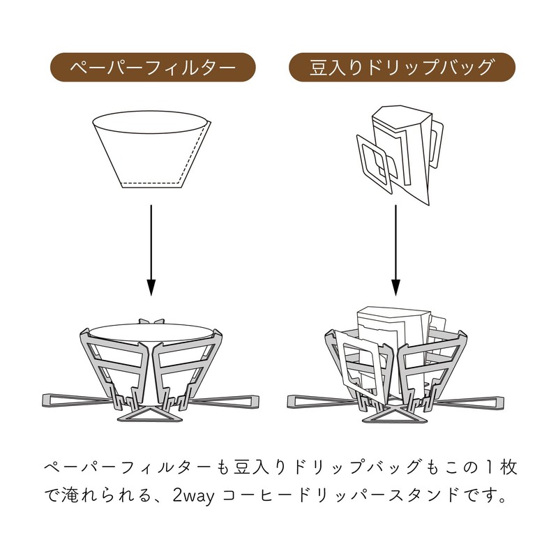 TOKYO BELL OUTDOOR SUS COFFEE DRIPPER COFFEE DRIPPER Folding Stainless