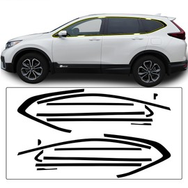 BOGAR TECH DESIGNS Side Window Chrome Delete Sticker Decal Vinyl Film Replacement Compatible with Honda CR-V 2017-2022, Gloss Black
