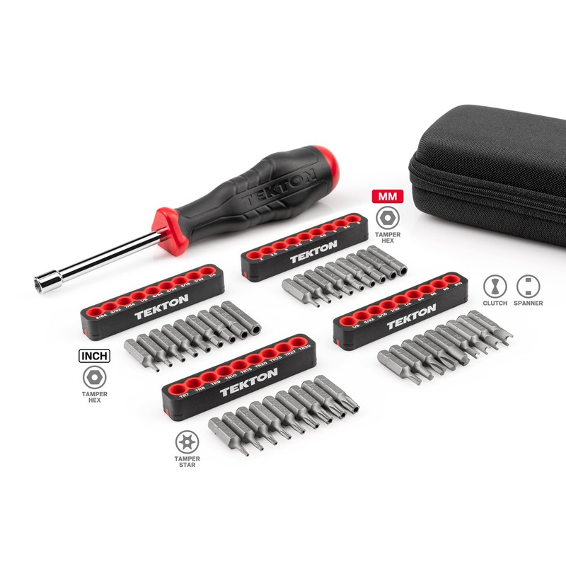 TEKTON 1/4 Inch Security Bit Driver and Bit Set with