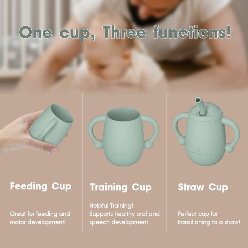 Cuddle Campus 100% Silicone Baby Training Cup, Shatterproof Toddler Sippy