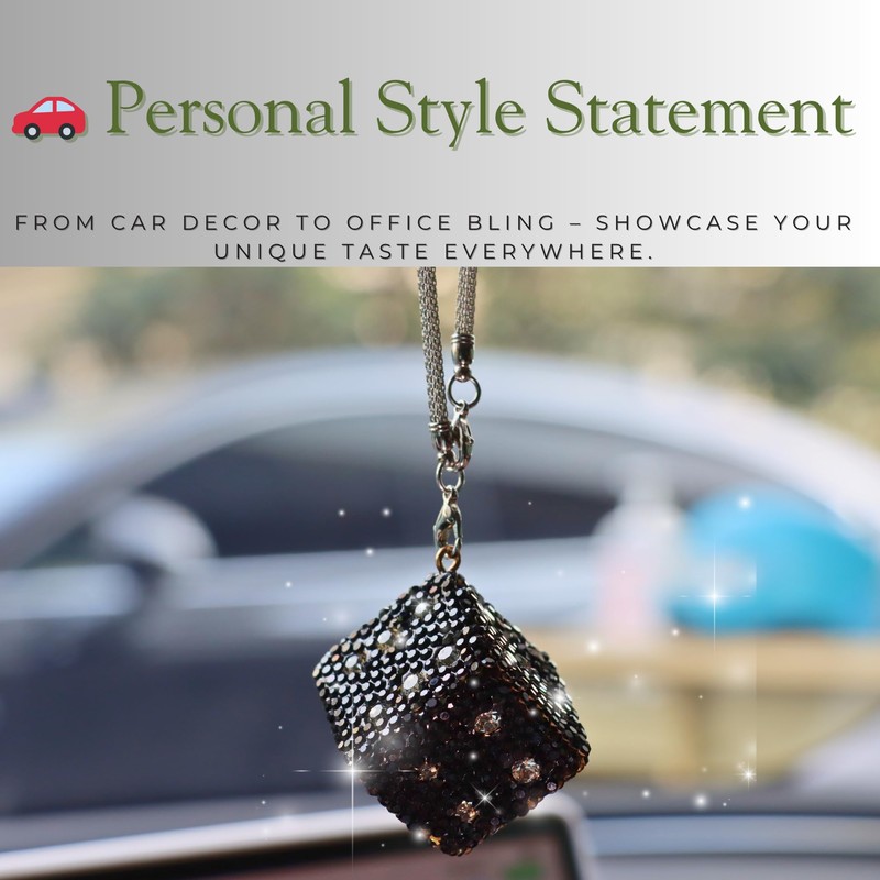 MOTOFITOOL Creative Hanging Dice with Dots Car Rearview Mirror Charm,