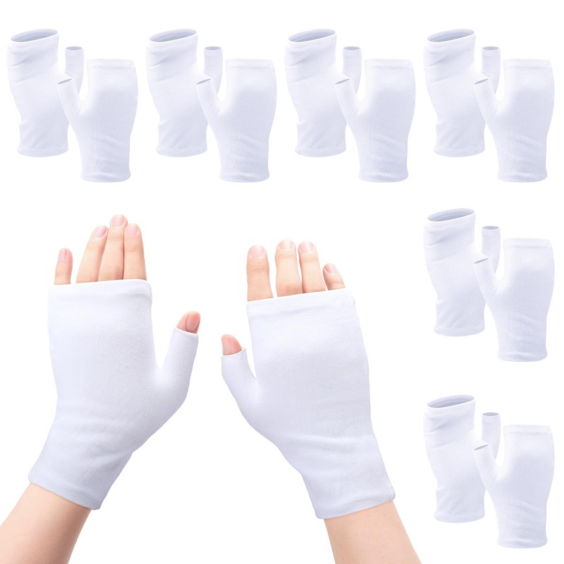 6 pares de guantes de eccema sin dedos hidratantes para