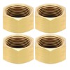 PATIKIL 3/4" NPT Female Brass Pipe Fitting Cap Set, 4Pcs
