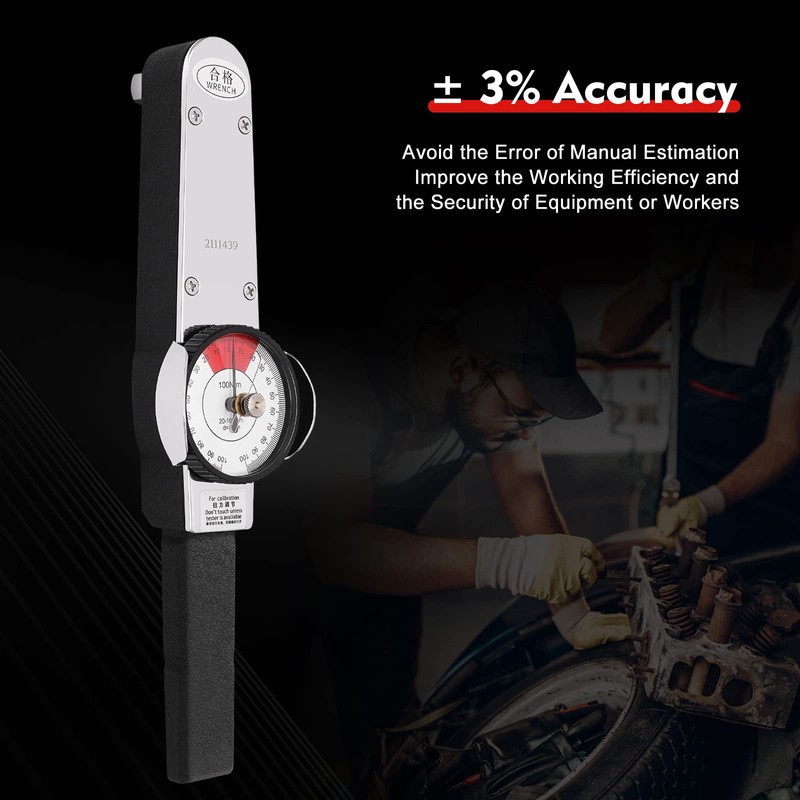 MaldHau Dial Indicator Torque Wrench, Inch Pound Torque Wrench 1/2"