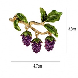 Luxury Enamel 3 Bunches Of Grapes Brooches for Women And Men Fashion Fruit Pins Enamel Vintage Jewelry Accessories