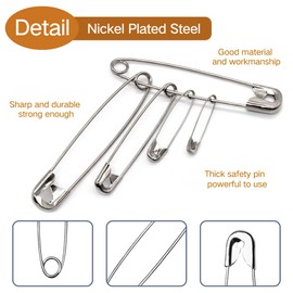 Tkiaea Safety Pins 200Pcs, Large Safety Pins 2.2 Inches, Safety Pins for Clothes, Safety Pins Bulk for Sewing, Crafts, and Everyday Use