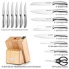 Zulay Premium Quality 15-Piece Knife Set with Natural Wood Block,