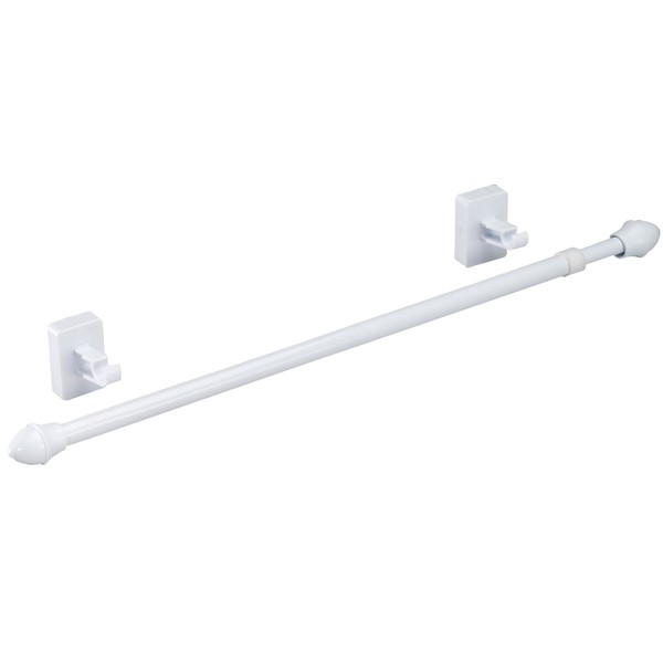 White Expandable Magnetic Curtain Rod 17" - 30.5" by WalterDrake