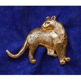 Empire Pewter 24K Gold Plated Pewter Mountain Lion / Cougar Pin