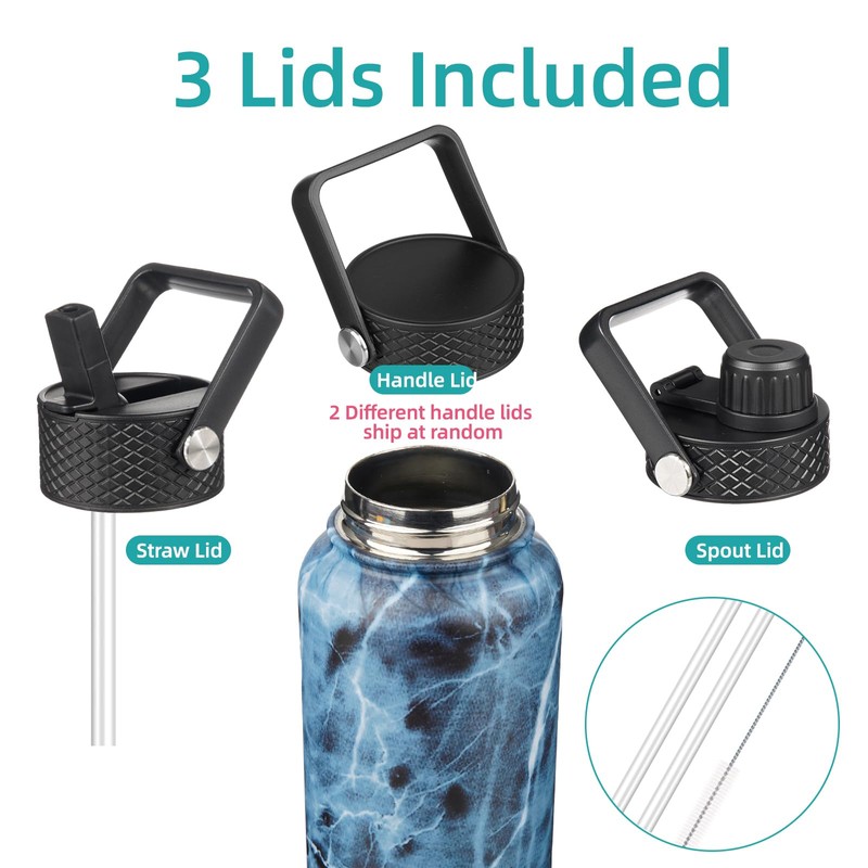 Konokyo Insulated Water Bottle 24oz Stainless Steel Sport Bottles with