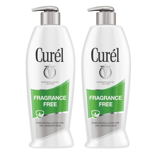 Curel Fragrance free comforting body lotion for dry, sensitive skin, 20 ounces (pack of 2), Fragrance-Free, 2 Count