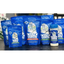 Selina Naturally Celtic Sea Salt SELECTION-fine ground ,light grey ,gourmet kosher ,shaker. - FINE GROUND-1/4 LB (4 oz )